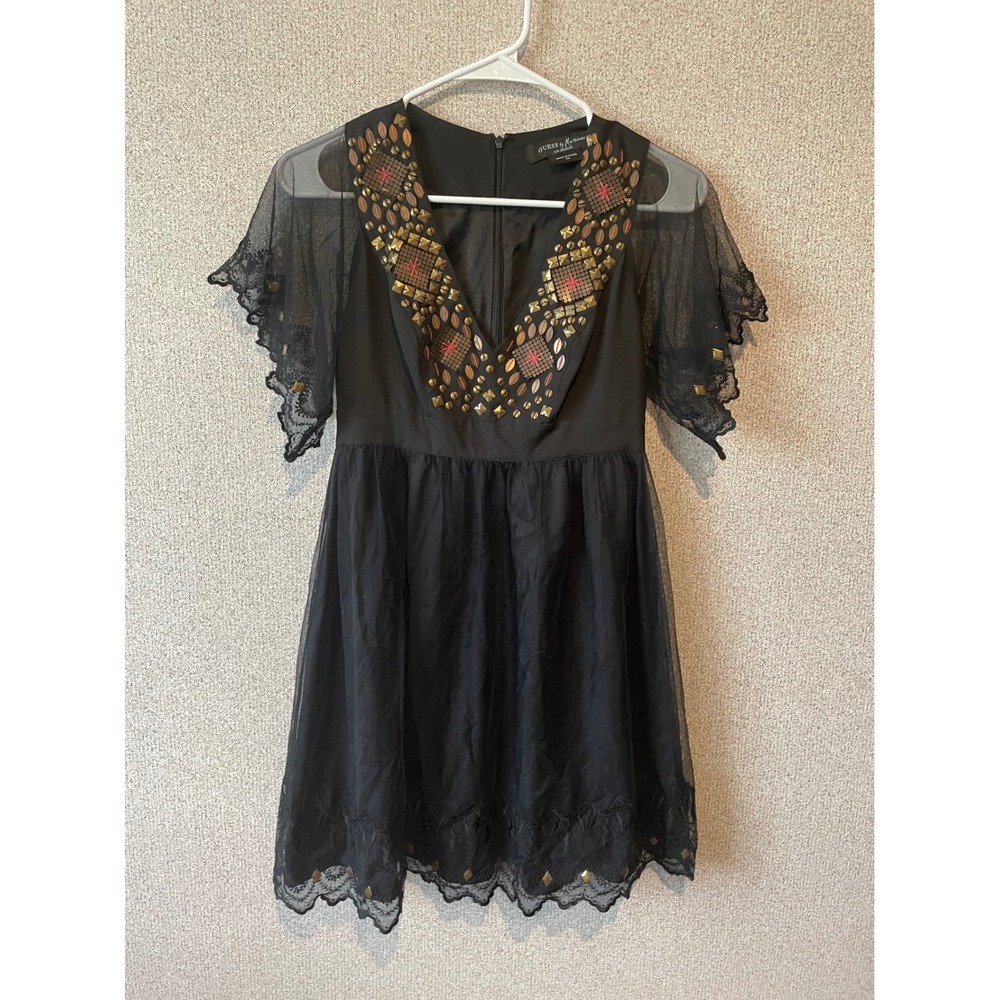 Guess by Marciano Black Embellished Tulle Dress XS Cocktail Party‎